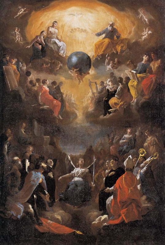 Johann Heinrich Schonfeldt Adoration of the Holy Trinity oil painting picture